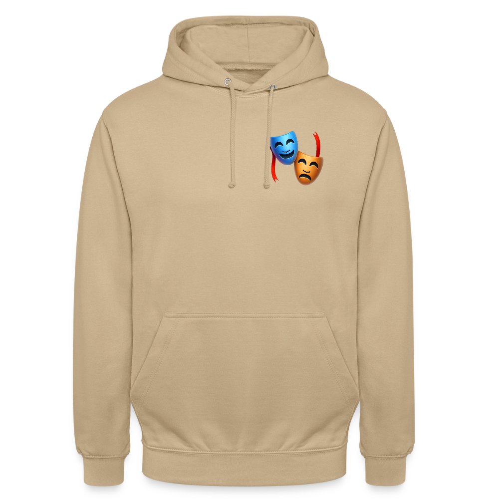 Hoodie Kunde Schule Bunte Maske gerade Schrift - Beige