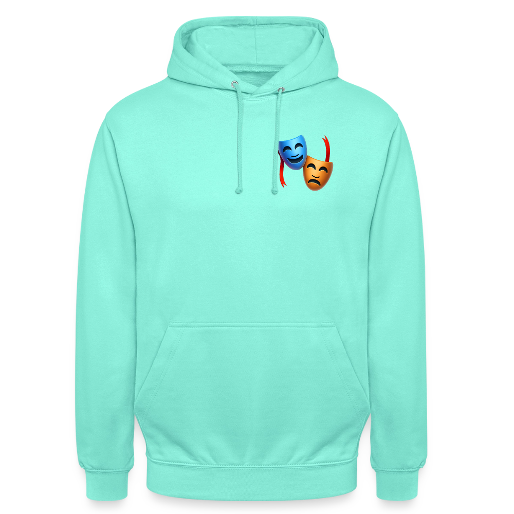 Hoodie Kunde Schule Bunte Maske schiefe Schrift - Mint