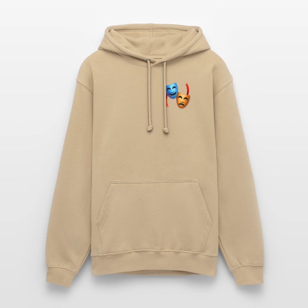 Hoodie Kunde Schule Bunte Maske gerade Schrift - Beige