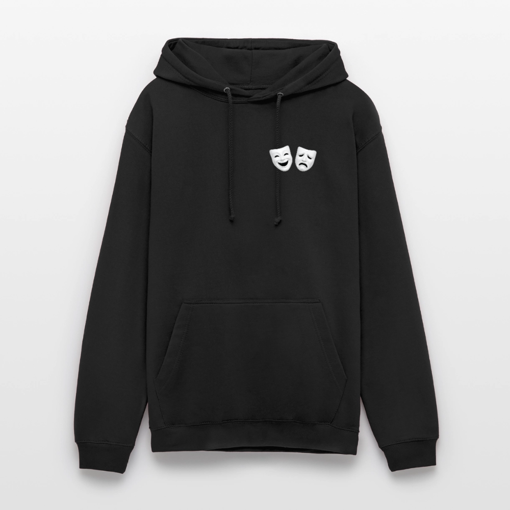 Hoodie Kunde Schule weiße Maske schiefe Schrift - Schwarz