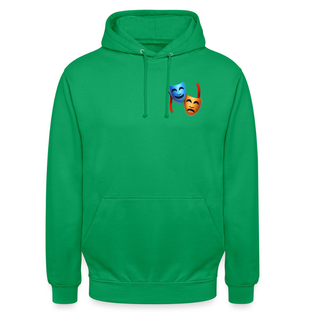 Hoodie Kunde Schule Bunte Maske gerade Schrift - Kelly Green