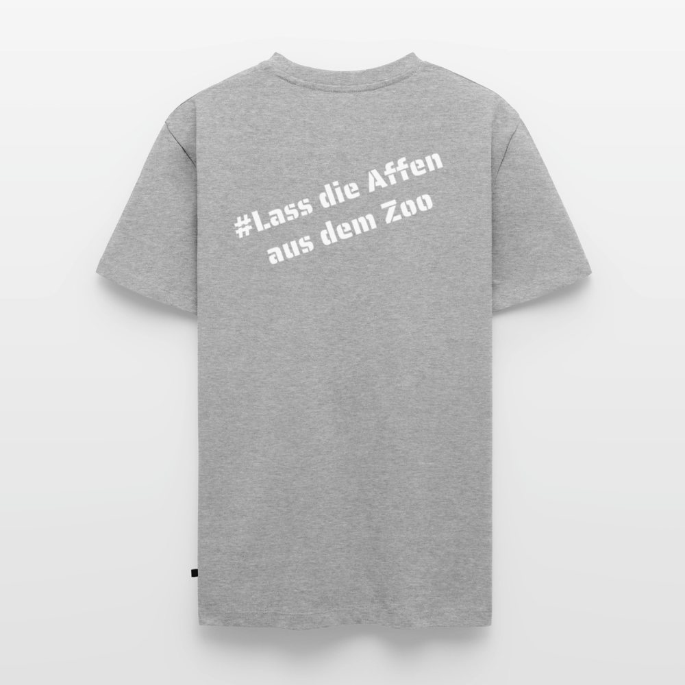 Tshirt Kunde Schule weiße Maske schiefe Schrift - Grau meliert
