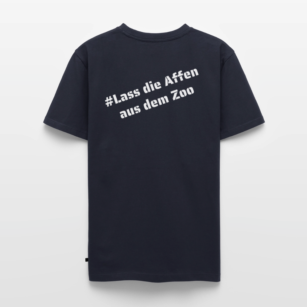 Tshirt Kunde Schule weiße Maske schiefe Schrift - Navy