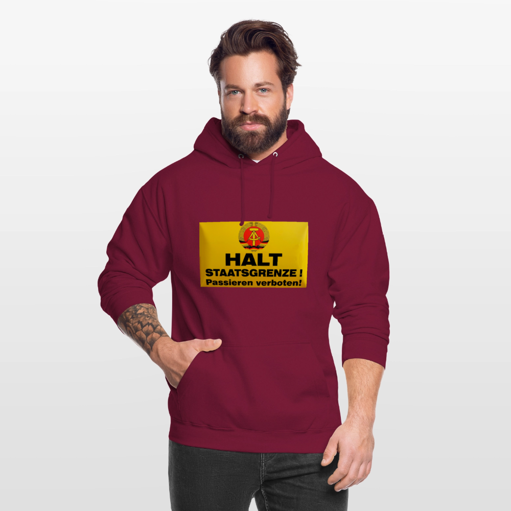 OSSI19 Hoodie HALT STAATSGRENZE - Bordeaux
