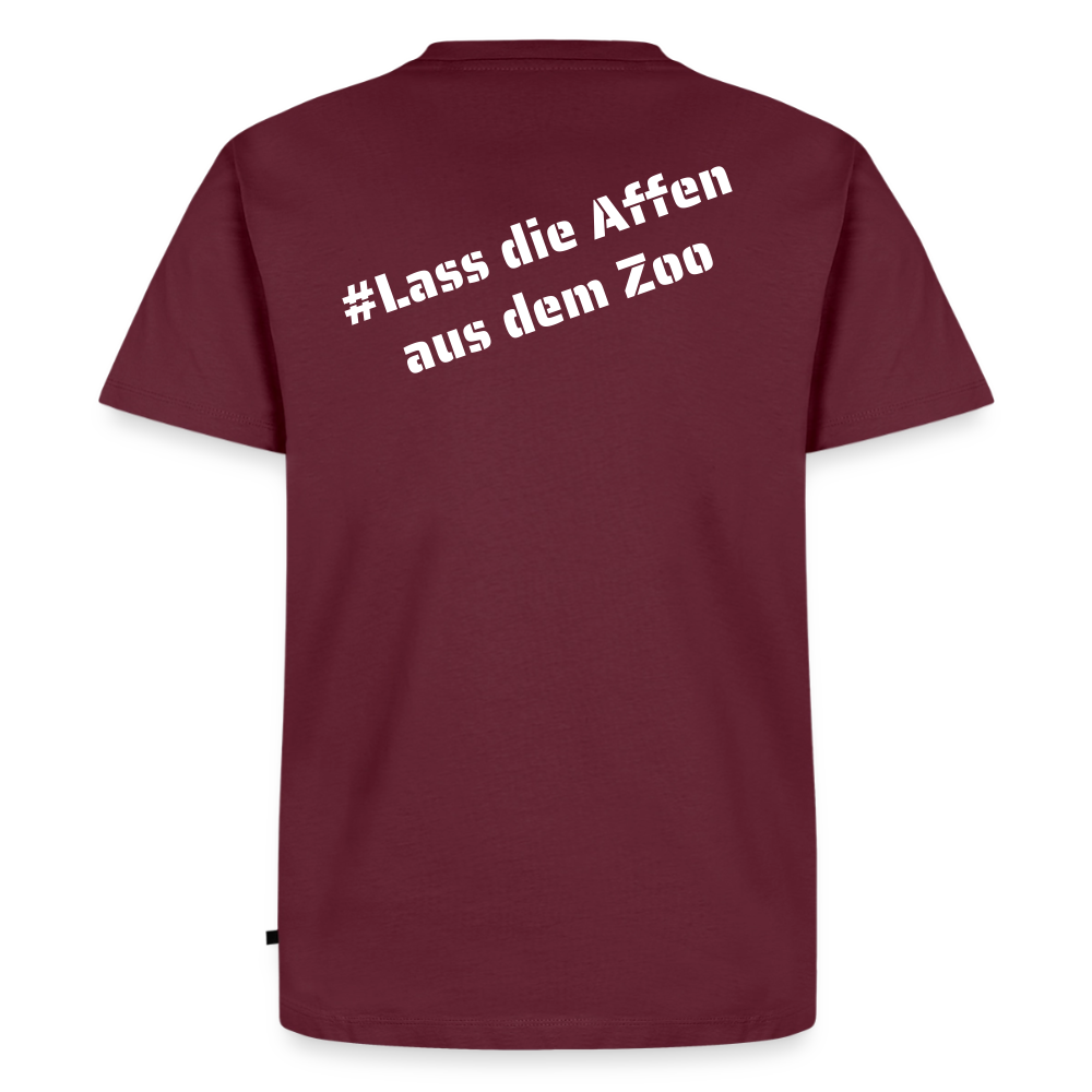 Tshirt Kunde Schule Bunte Maske schiefe Schrift - Burgunderrot