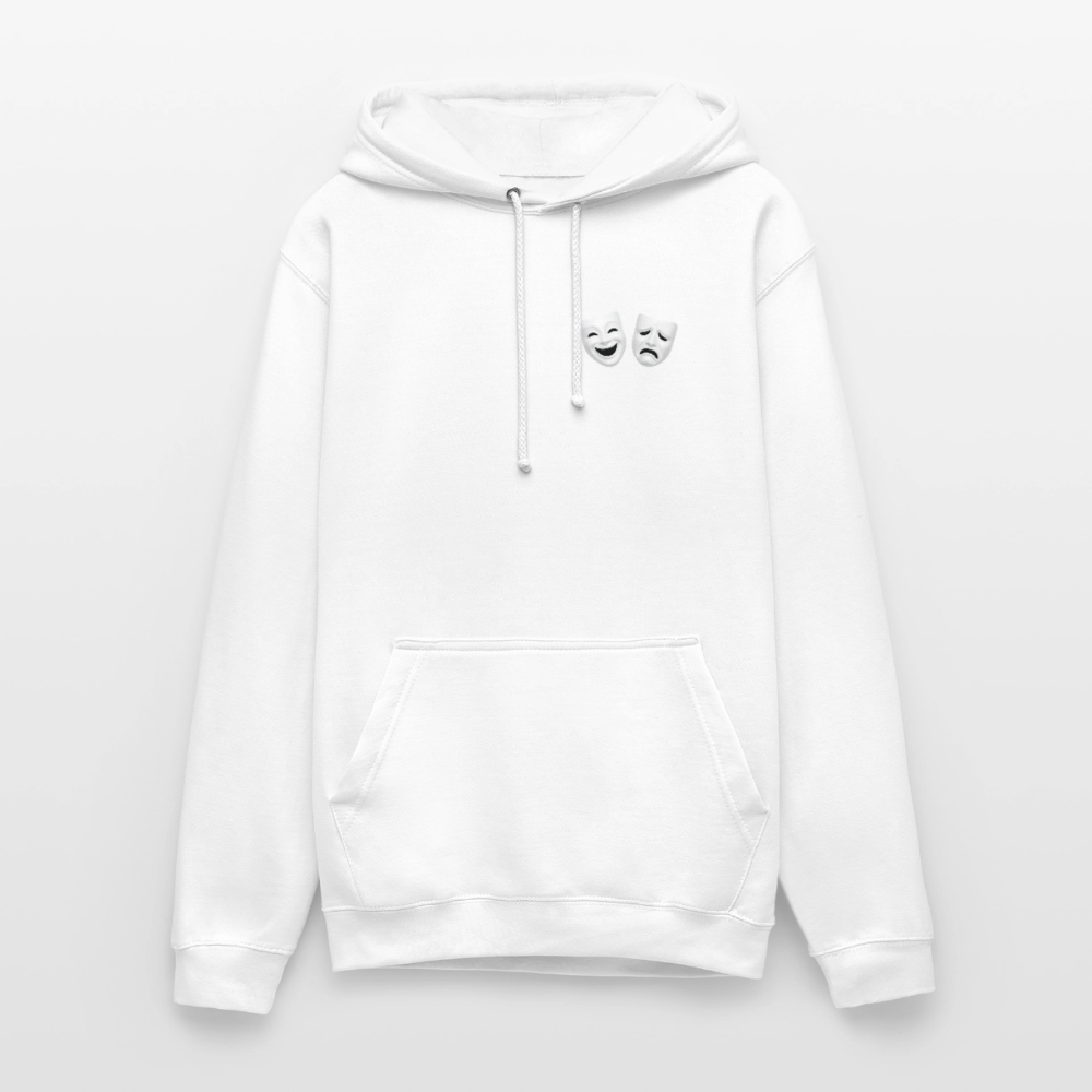 Hoodie Kunde Schule weiße Maske schiefe Schrift - Weiß