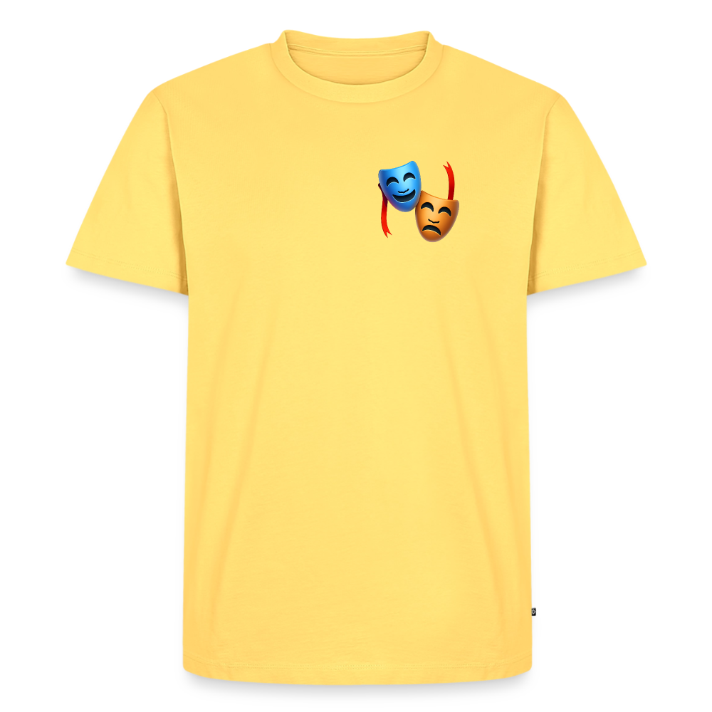 Tshirt Kunde Schule Bunte Maske gerade Schrift - Pastellgelb