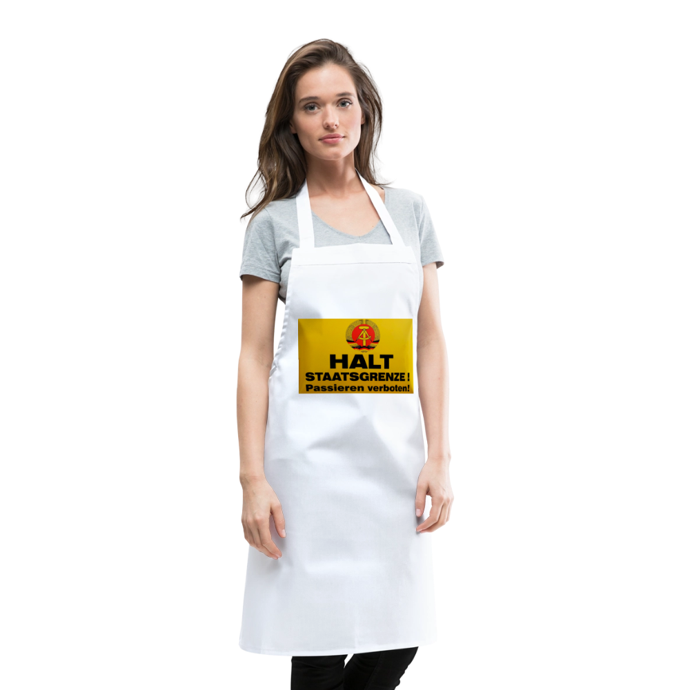 OSSI19 Kochschürze  HALT STAATSGRENZE - Weiß