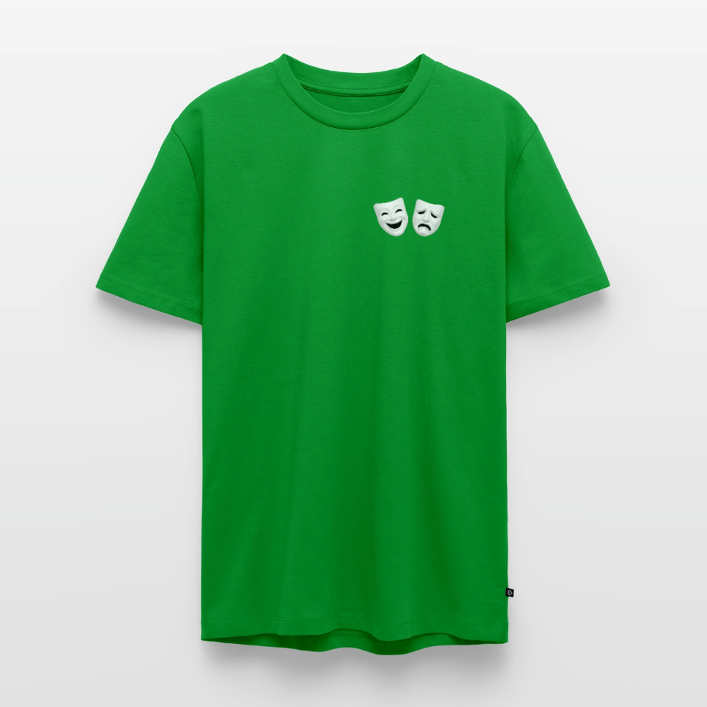 Tshirt Kunde Schule weiße Maske schiefe Schrift - Grün