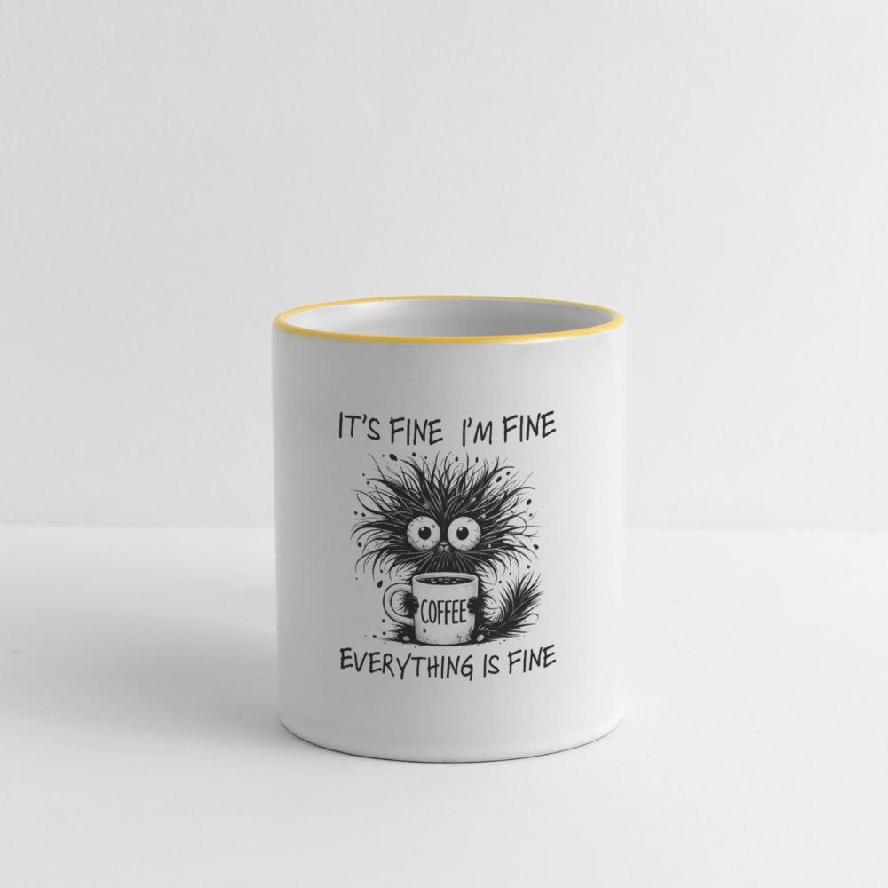 SSW2564COFFEE IT'S FINE - Weiß/Gelb
