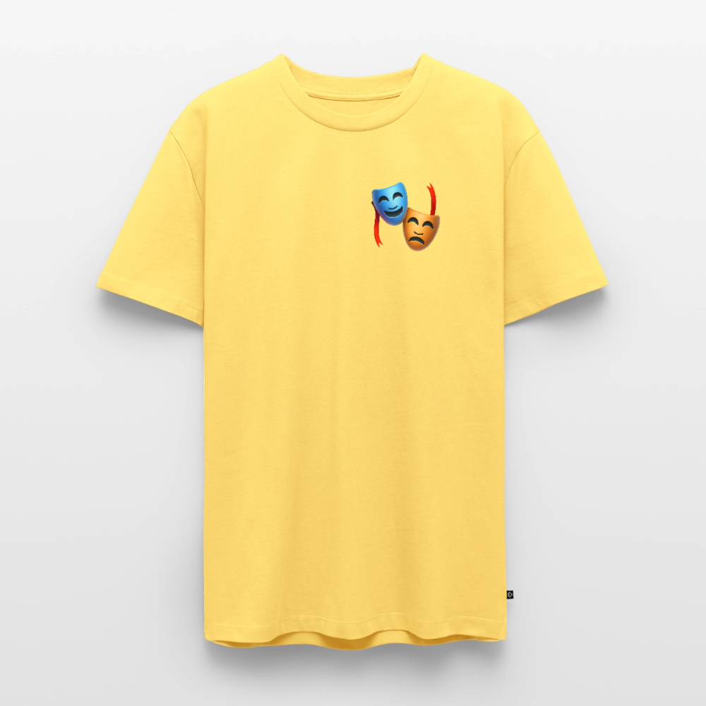 Tshirt Kunde Schule Bunte Maske gerade Schrift - Pastellgelb