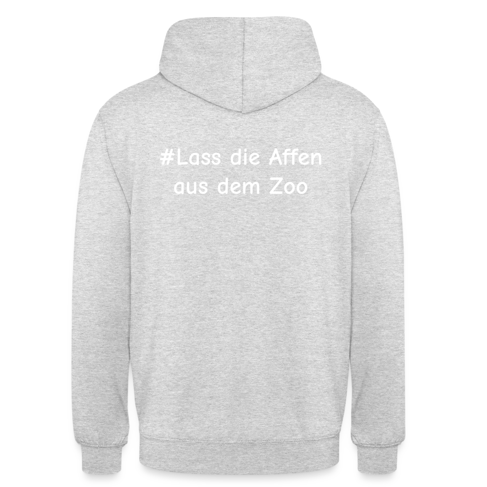 Hoodie Kunde Schule Bunte Maske gerade Schrift - Hellgrau meliert