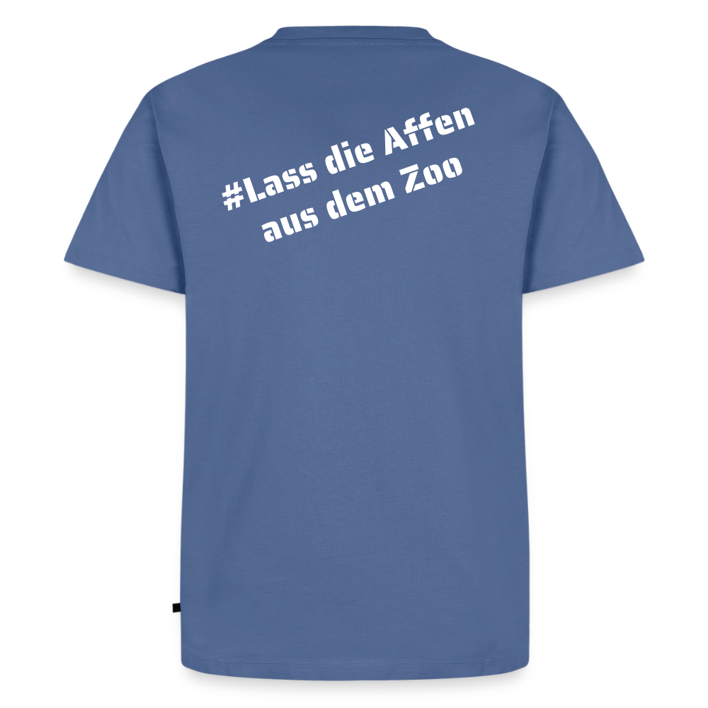 Tshirt Kunde Schule Bunte Maske schiefe Schrift - Taubenblau