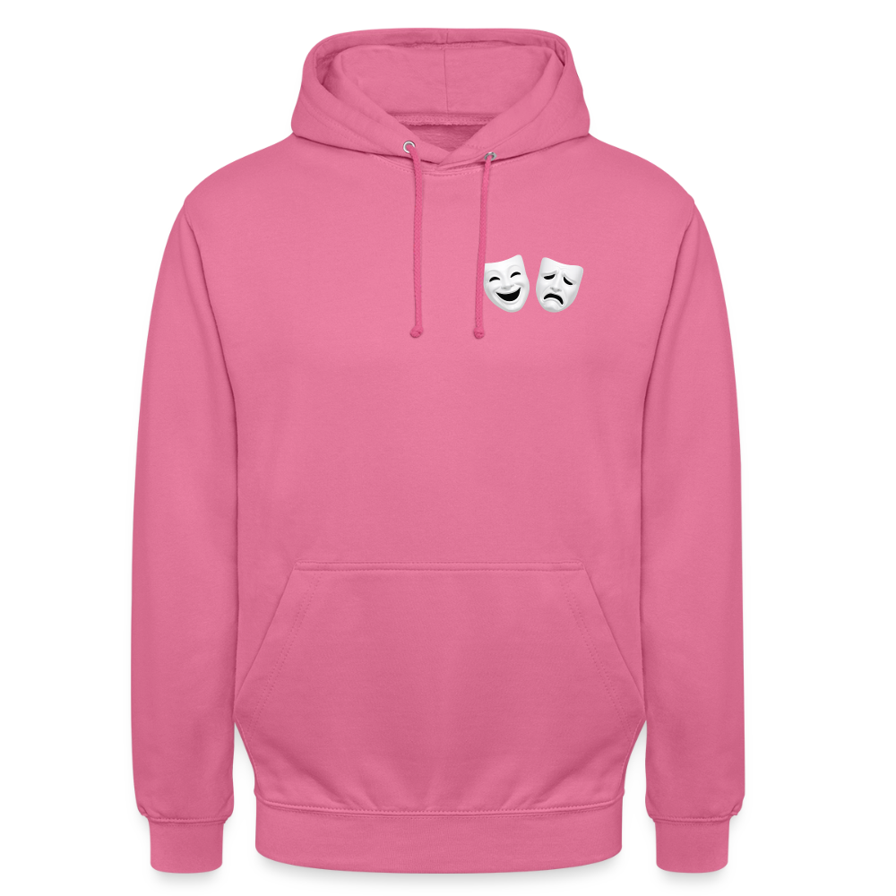 Hoodie Kunde Schule weiße Maske schiefe Schrift - Pink