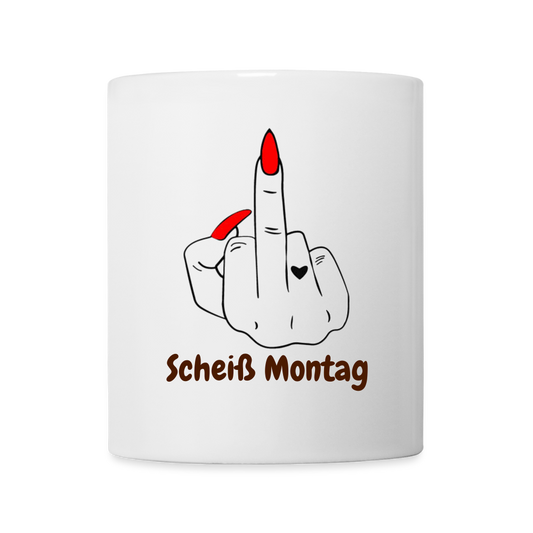 SSW1052Scheiß Montag Mittelfinger Rot - Weiß