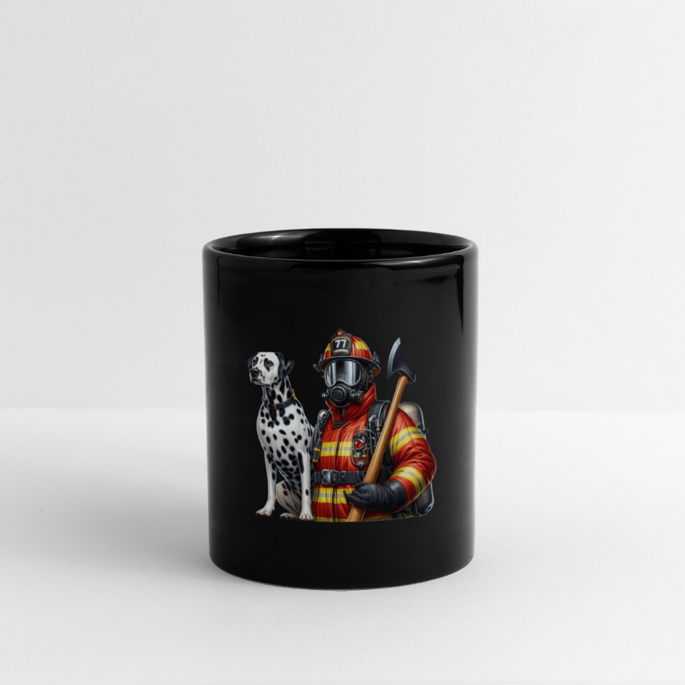 SSW2621Hund mit Feuerwehrmann - Schwarz