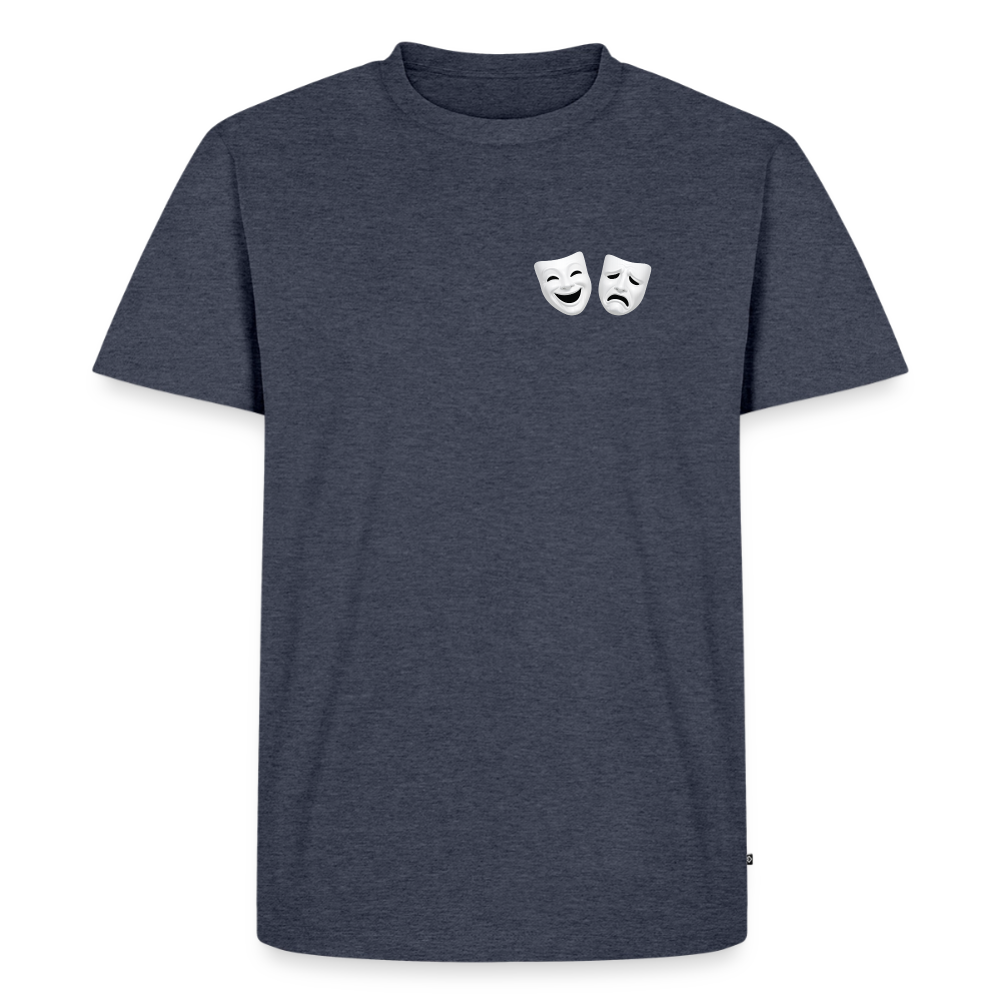 Tshirt Kunde Schule weiße Maske schiefe Schrift - Jeansblau 