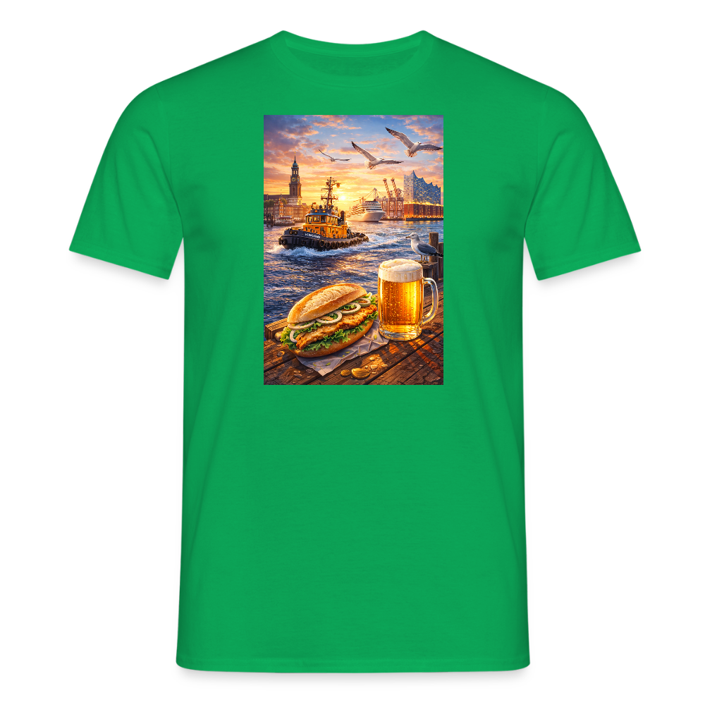 SSW2682Hamburger Hafen Bier und Fischbrötchen - Kelly Green