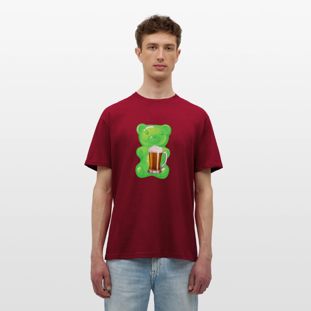 SSW2507Gummibär grün mit Bier - Ziegelrot