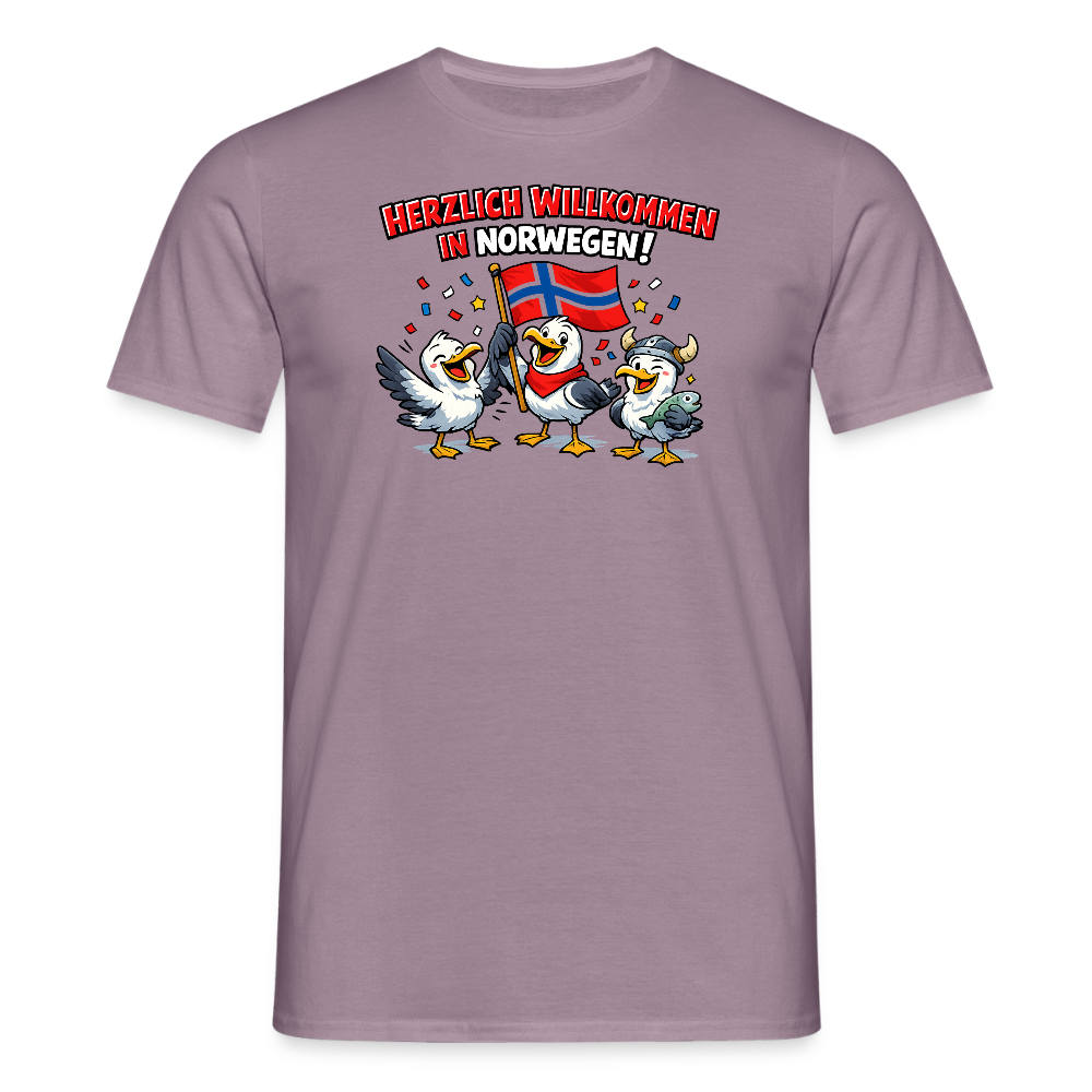 SSW2733 Tshirt Herzlich Willkommen in Norwegen - Lilagrau 