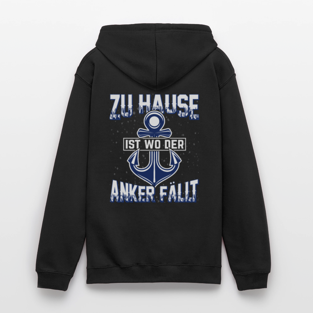 SSW2604 Zu Hause ist wo der Anker fällt Unisex Hoodie - Schwarz