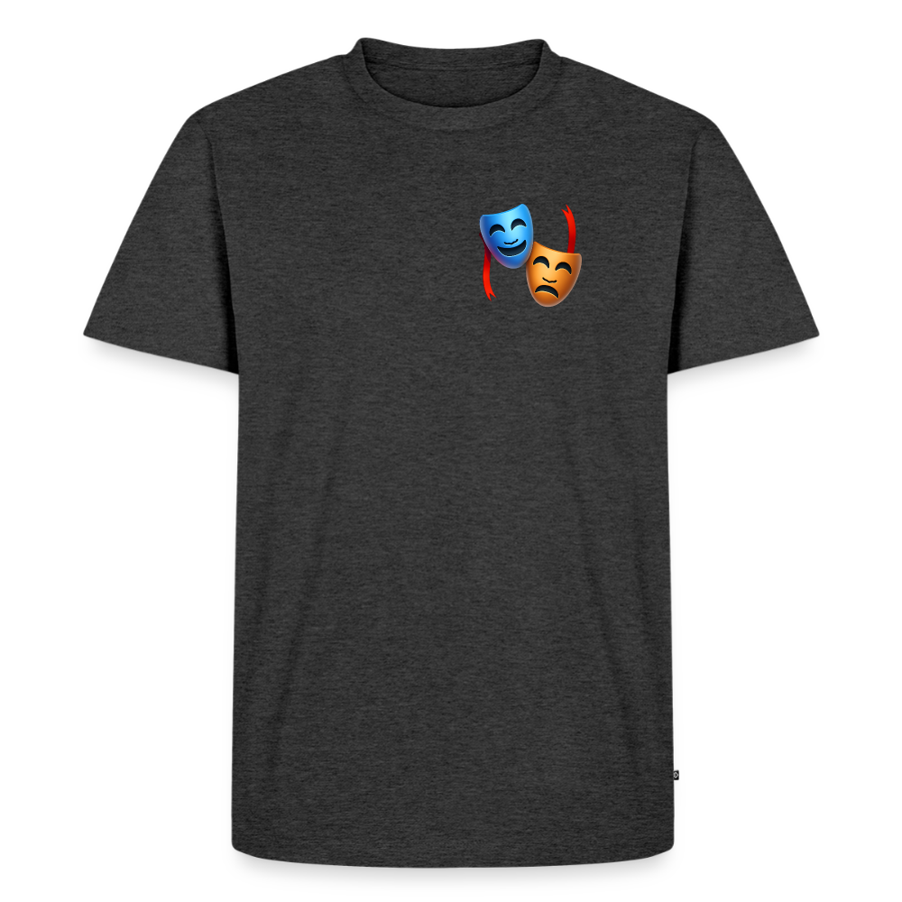 Tshirt Kunde Schule Bunte Maske gerade Schrift - Anthrazit meliert