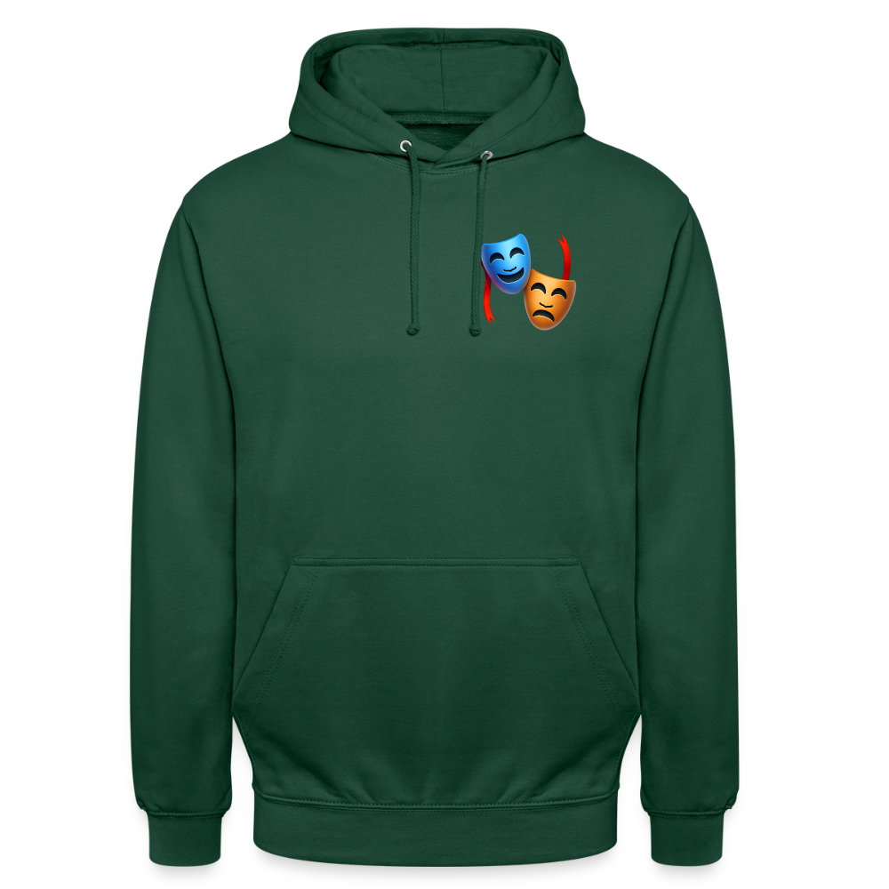 Hoodie Kunde Schule Bunte Maske gerade Schrift - Flaschengrün