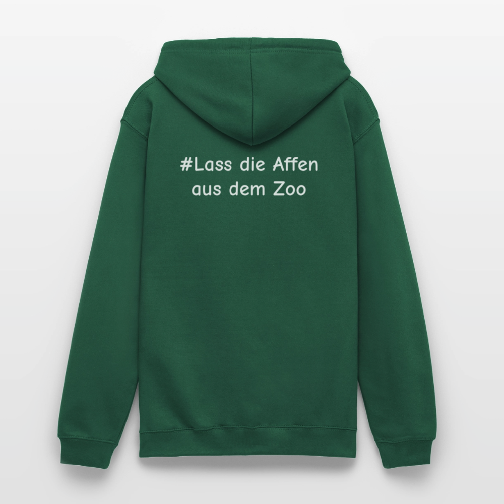 Hoodie Kunde Schule Bunte Maske gerade Schrift - Flaschengrün
