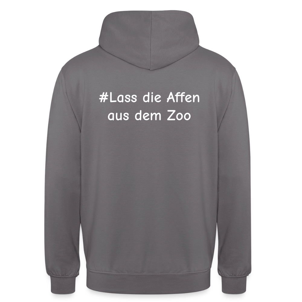 Hoodie Kunde Schule Bunte Maske gerade Schrift - Mittelgrau