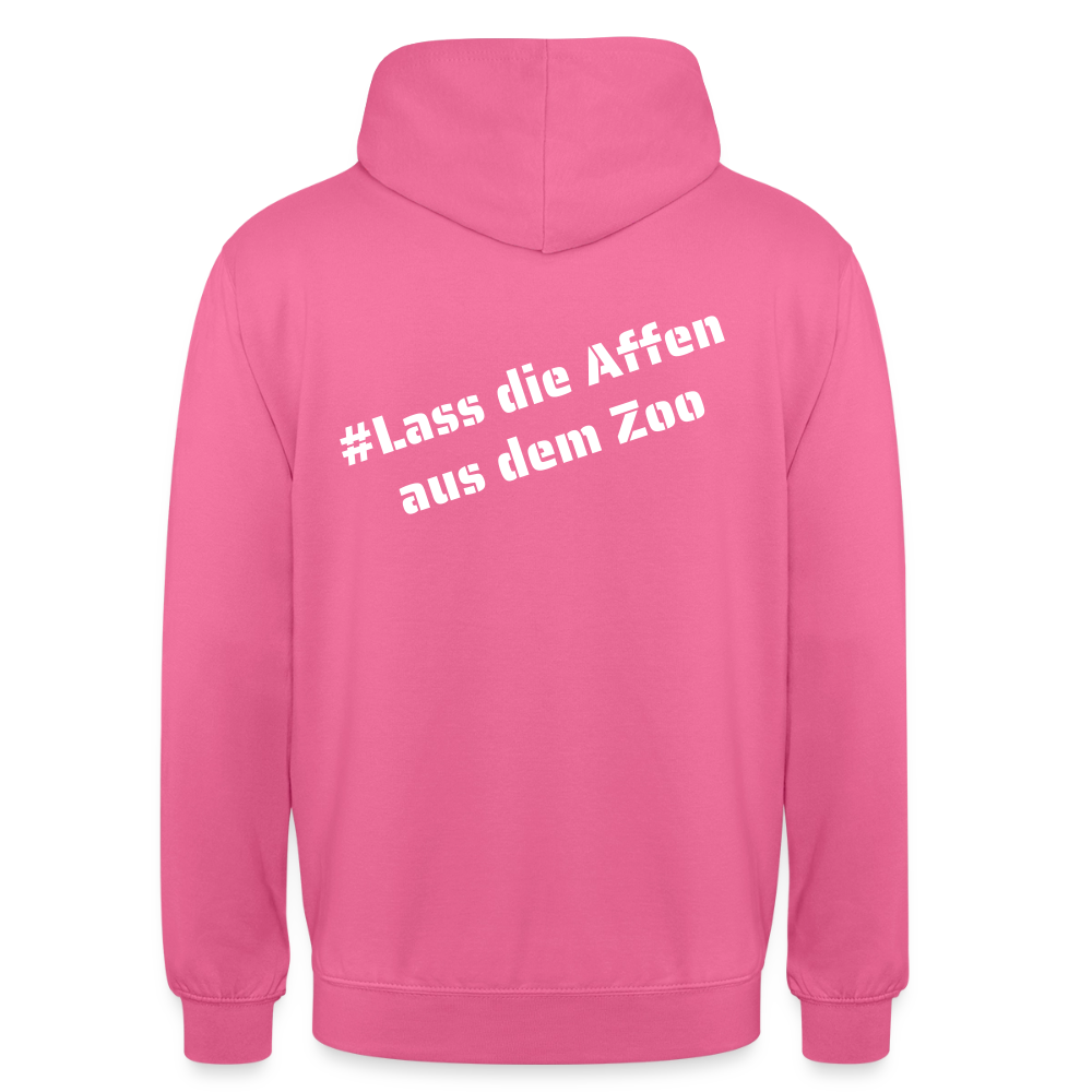 Hoodie Kunde Schule weiße Maske schiefe Schrift - Pink