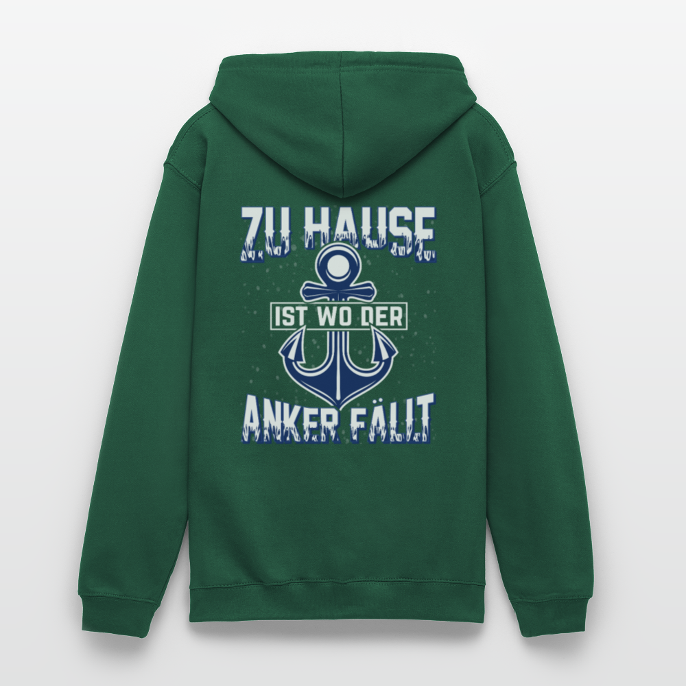 SSW2604 Zu Hause ist wo der Anker fällt Unisex Hoodie - Flaschengrün