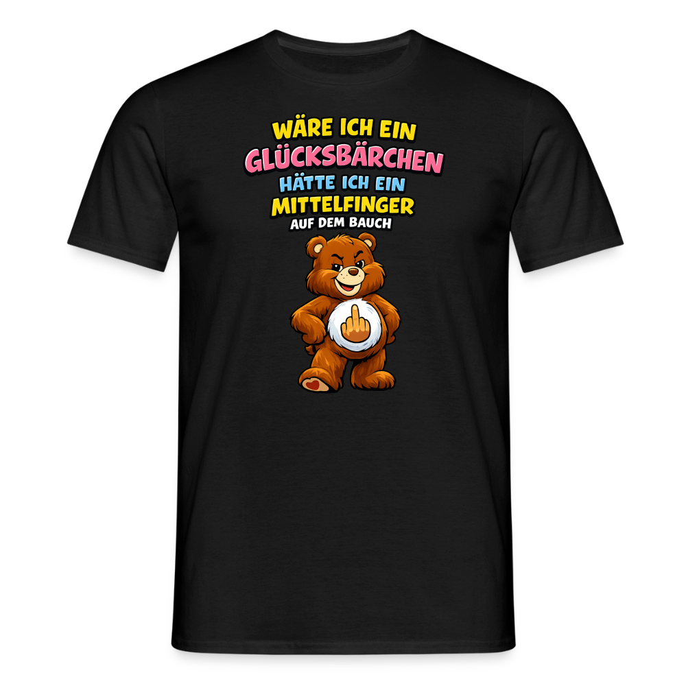 SSW2802 WÄRE ICH EIN GLÜCKSBÄRCHEN HÄTTE ICH EIN MITTELFINGER AUF DEM BAUCH - Schwarz
