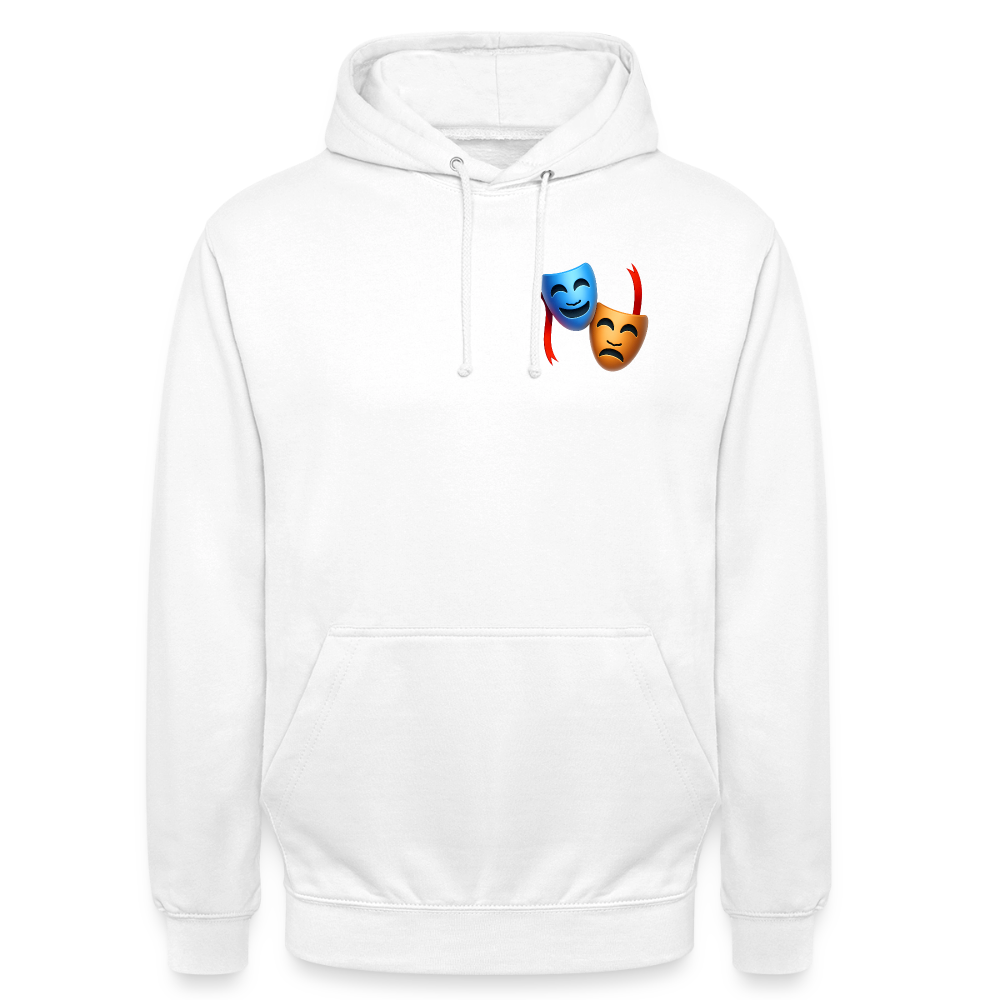 Hoodie Kunde Schule Bunte Maske gerade Schrift - Weiß