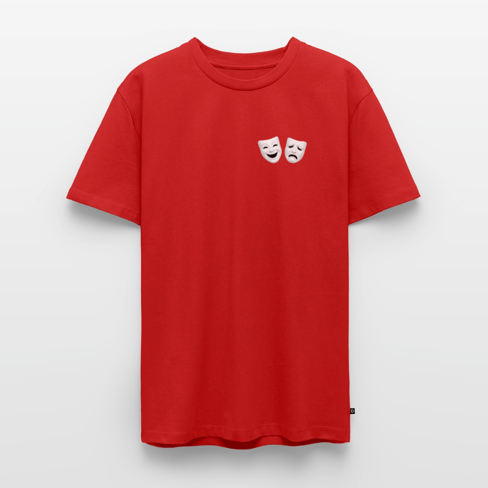 Tshirt Kunde Schule weiße Maske schiefe Schrift - Rot