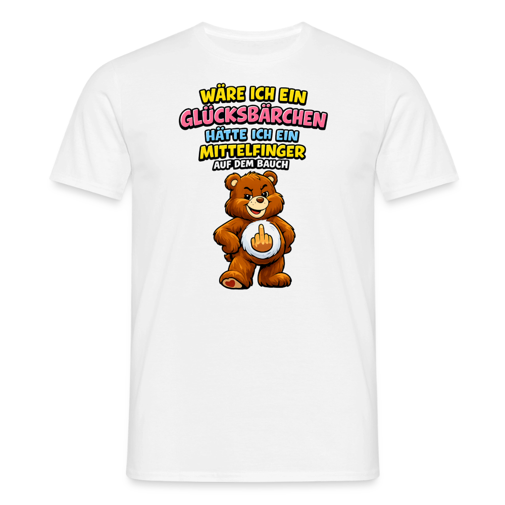 SSW2802 WÄRE ICH EIN GLÜCKSBÄRCHEN HÄTTE ICH EIN MITTELFINGER AUF DEM BAUCH - Weiß