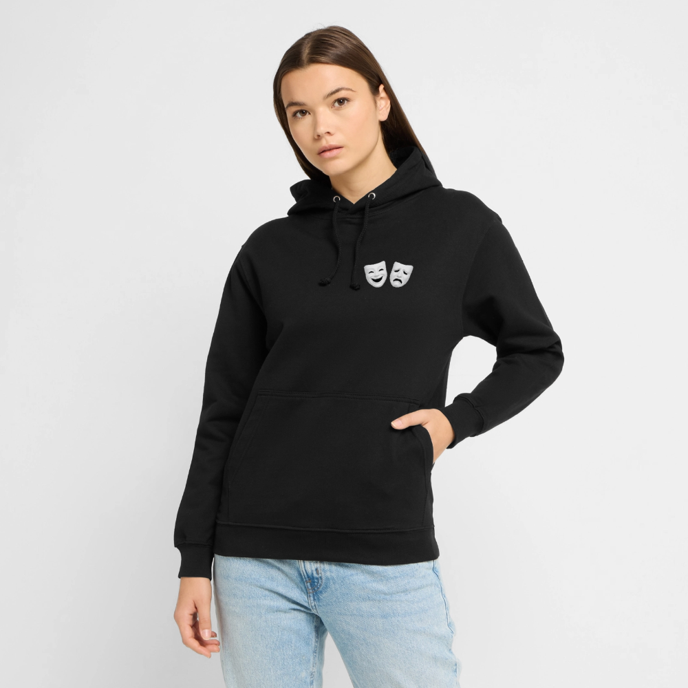 Hoodie Kunde Schule weiße Maske schiefe Schrift - Schwarz