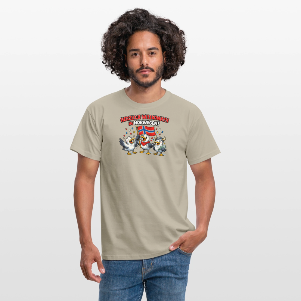 SSW2733 Tshirt Herzlich Willkommen in Norwegen - Sandbeige