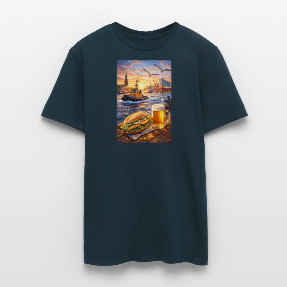 SSW2682Hamburger Hafen Bier und Fischbrötchen - Navy
