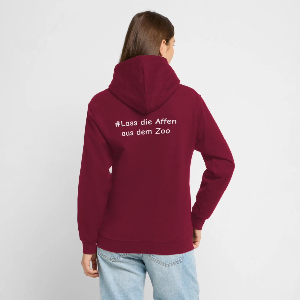 Hoodie Kunde Schule Bunte Maske gerade Schrift - Bordeaux
