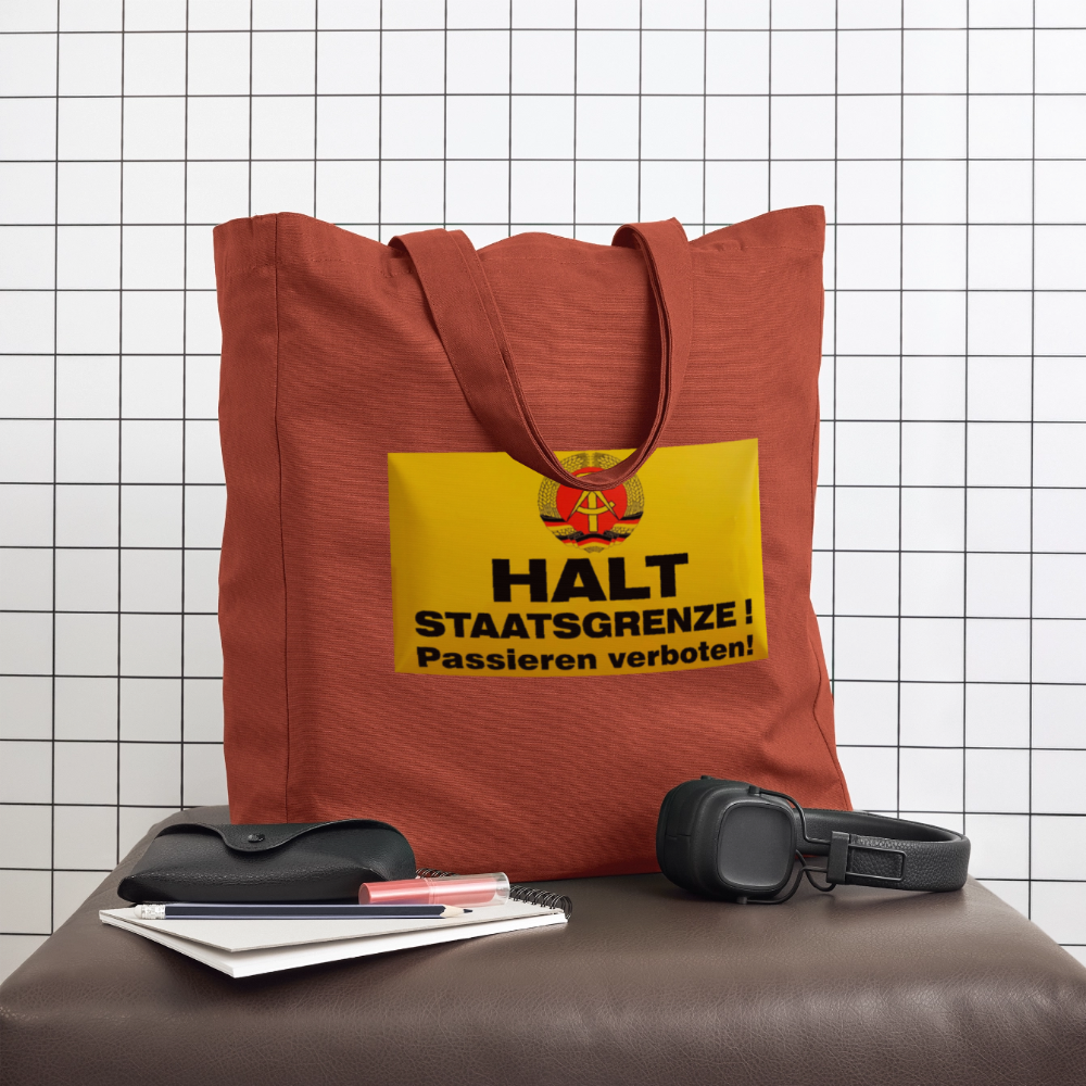 OSSI19 Stofftasche HALT STAATSGRENZE - Terrakotta