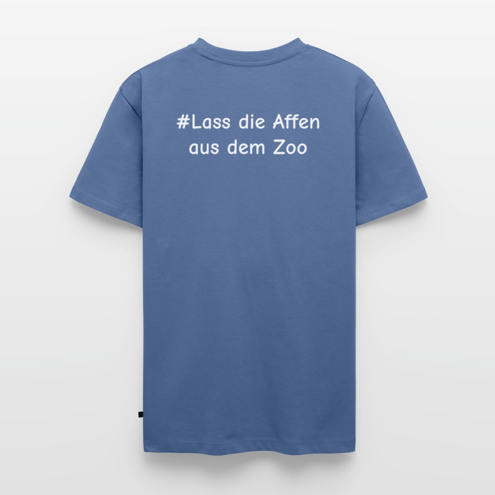 Tshirt Kunde Schule Bunte Maske gerade Schrift - Taubenblau