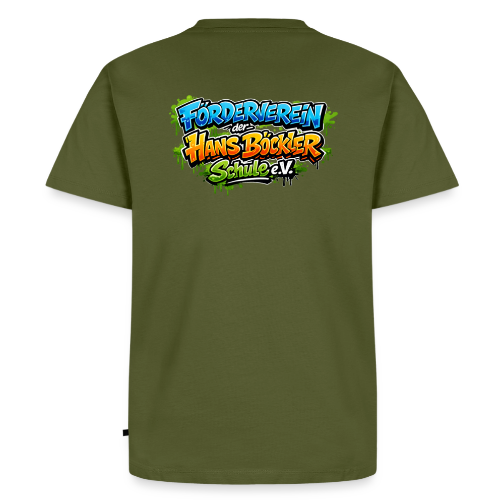 Tshirt Rückendruck Graffitischrift Förderverein Schule - Khaki