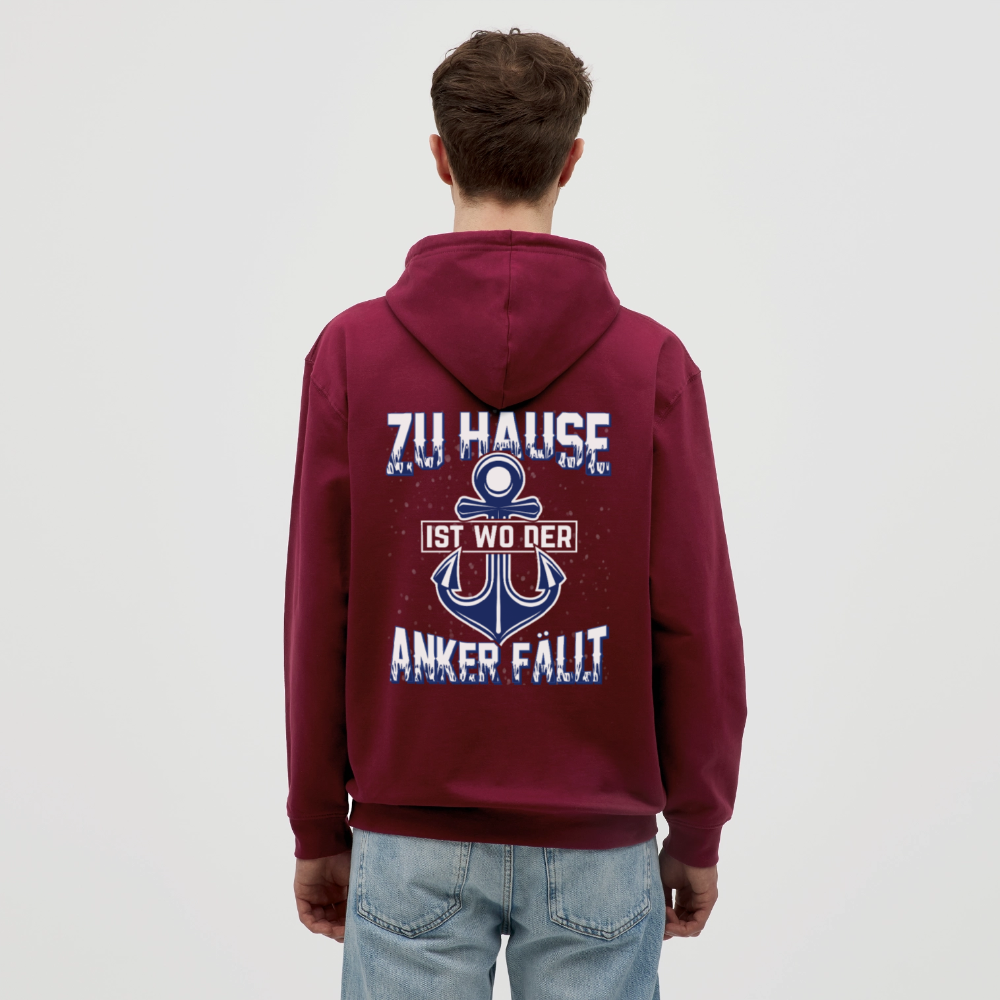 SSW2604 Zu Hause ist wo der Anker fällt Unisex Hoodie - Bordeaux