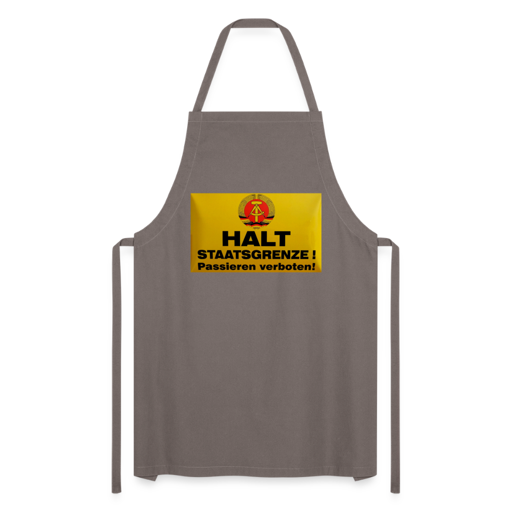 OSSI19 Kochschürze  HALT STAATSGRENZE - Grau