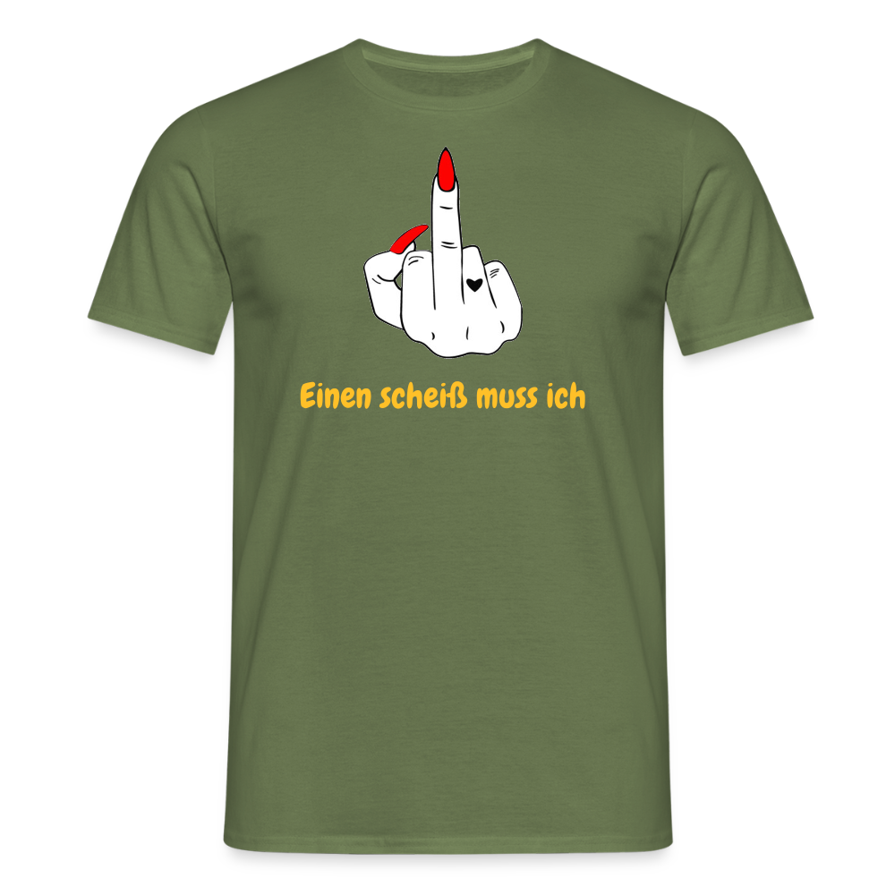SSW2643Einen scheiß muss ich Mittelfinger Rot - Militärgrün