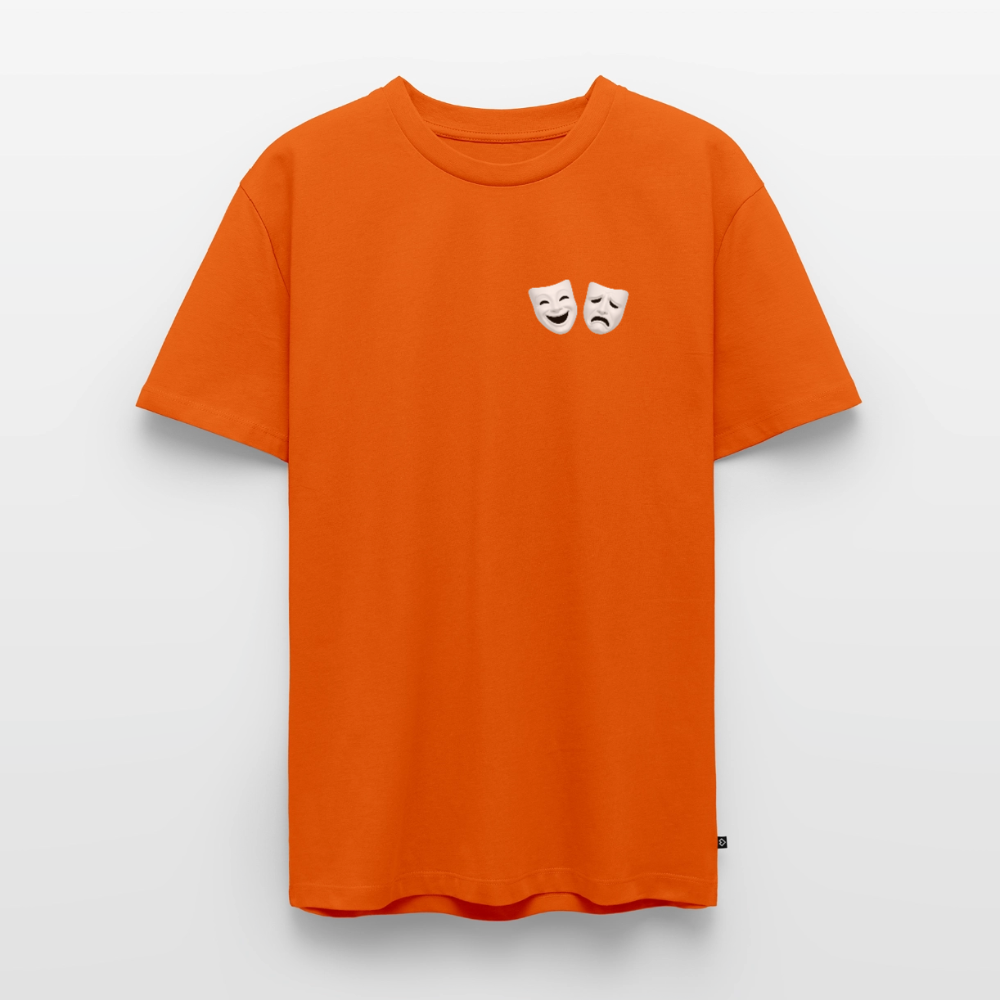 Tshirt Kunde Schule weiße Maske schiefe Schrift - Orange 
