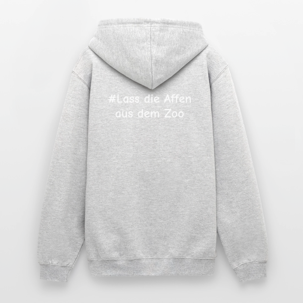 Hoodie Kunde Schule Bunte Maske gerade Schrift - Hellgrau meliert
