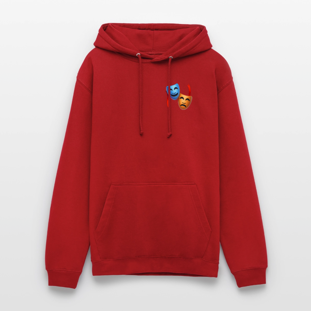 Hoodie Kunde Schule Bunte Maske gerade Schrift - Rot