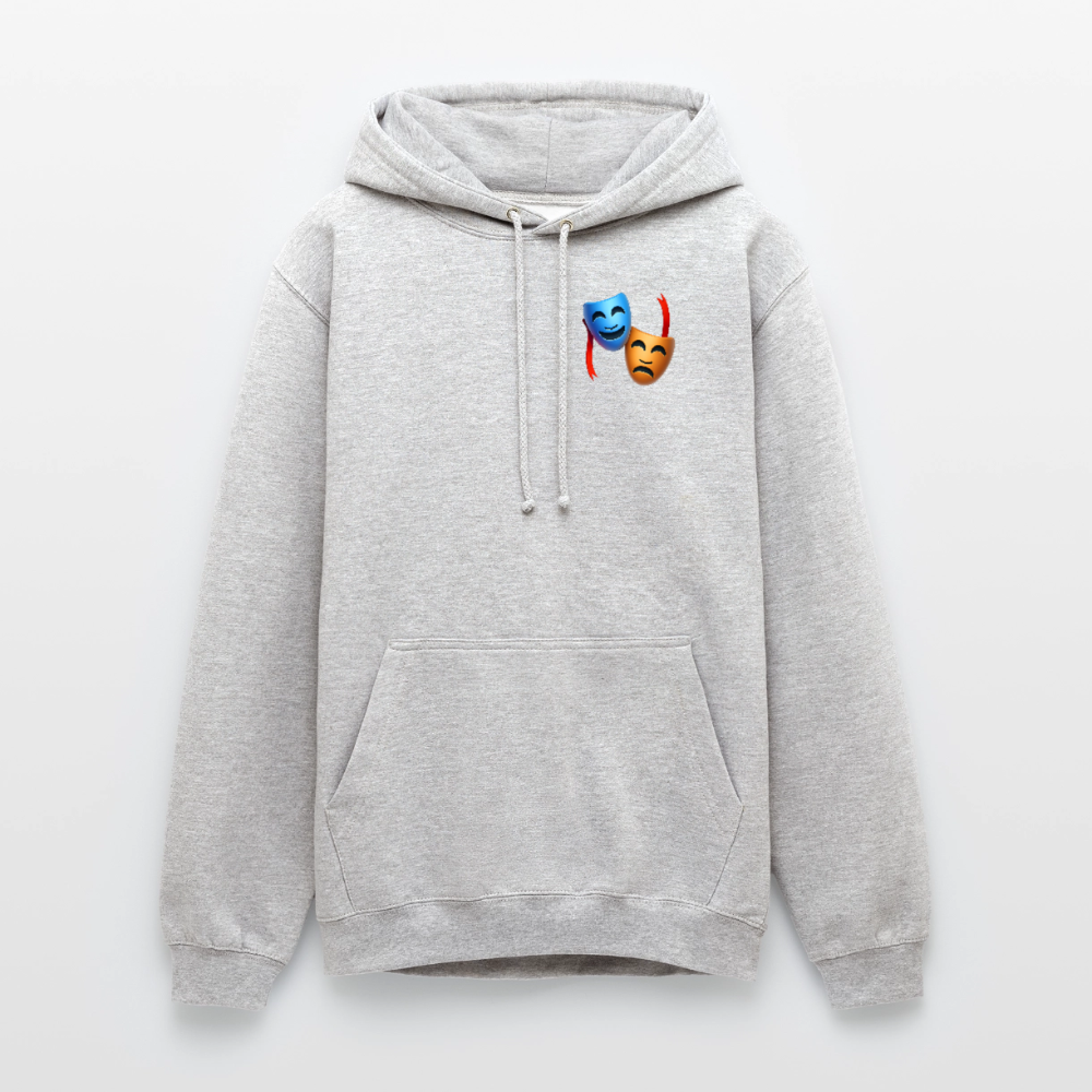 Hoodie Kunde Schule Bunte Maske gerade Schrift - Hellgrau meliert