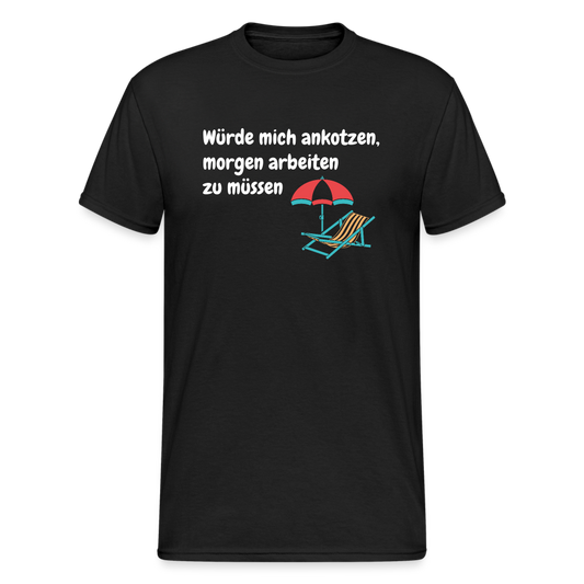 SSW2371Würde mich ankotzen, morgen arbeiten zu müssen Liegestuhl - Schwarz